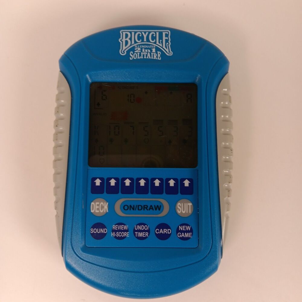 Bicycle Illuminated 2 In 1 Solitaire Hand Held Electronic Game 2006 Tested Works